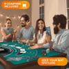 Newverest Blackjack Mat 70" x 35", Blackjack Table Top for Home Game Nights with Friends | Black Jack Casino Table Topper, Poker Mat Layout in Zipper Storage Bag with 8 Coasters in Gift Box (Green) view 3