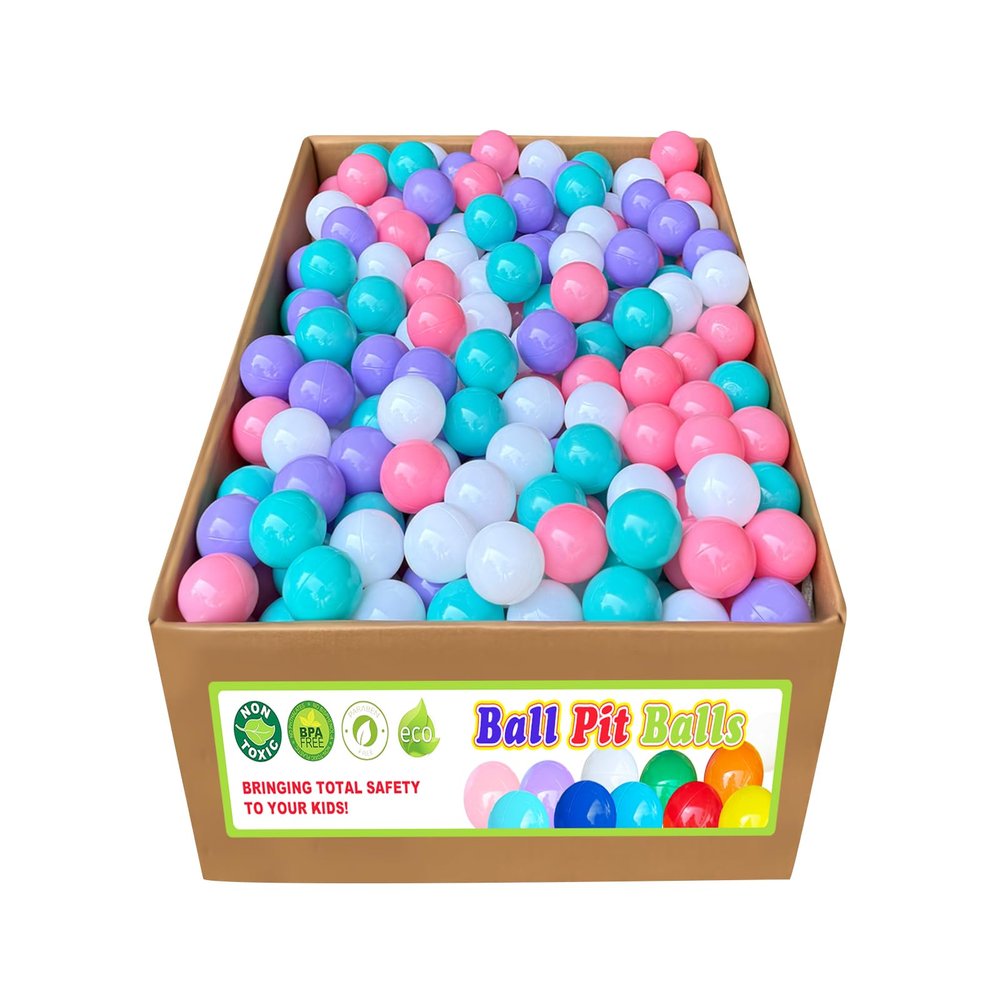 bebikim 500 Count Plastic Soft Plastic Ball Pits Balls Colorful Play Pits Balls for Pet Dogs Ball Pits 2.2" Large Phthalate Free Bpa Free Balls for Toddlers 1-3 Baby Kids