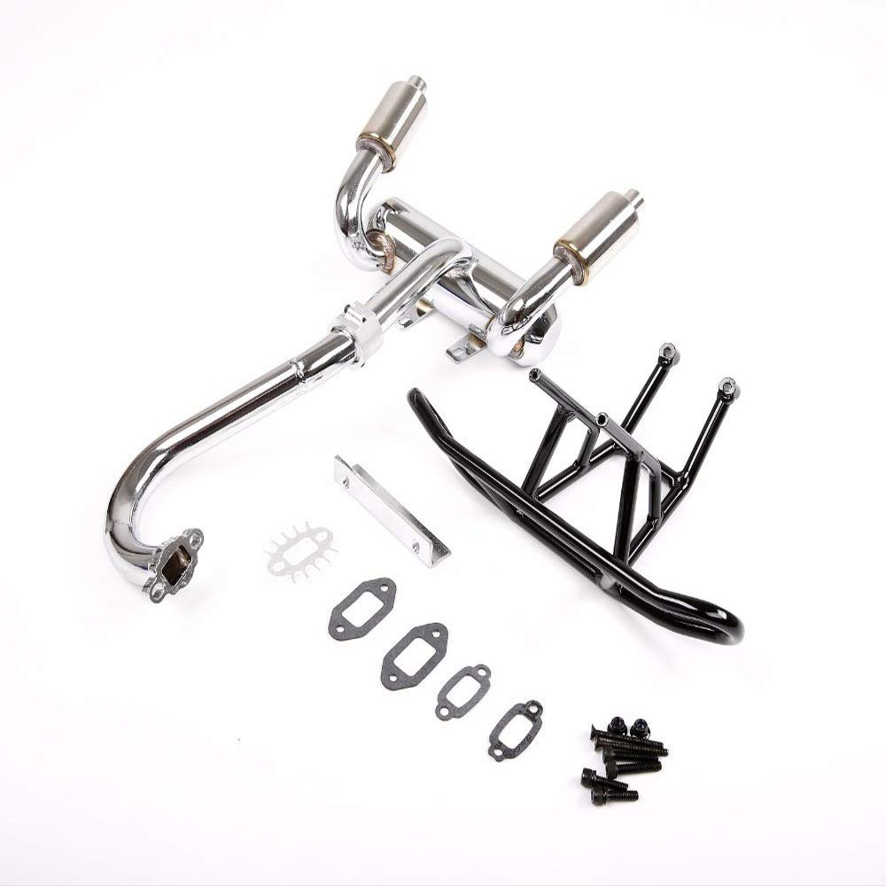 VERBANA Rc Car Part, for Rovan-Baja LT 1/5 RC Gas Model Car Exhaust Pipe Set Upgrade Kit for Rovan-Baja LT 1/5 RC Gas Model Car Accessories Part