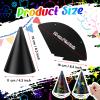 Lewtemi 108 Pcs Scratch Party Hats DIY Birthday Art Cone Scratch Hats Colorful Party Craft Paper Hat Decorating Supplies (Black) view 2