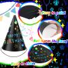Lewtemi 108 Pcs Scratch Party Hats DIY Birthday Art Cone Scratch Hats Colorful Party Craft Paper Hat Decorating Supplies (Black) view 3