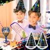 Lewtemi 108 Pcs Scratch Party Hats DIY Birthday Art Cone Scratch Hats Colorful Party Craft Paper Hat Decorating Supplies (Black) view 4