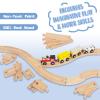 Wooden Train Tracks 24 Piece Set, Track Expansion and 9 Distinct Pieces - 100% Compatible with All Major Brands Including Thomas Wooden Railway System view 3