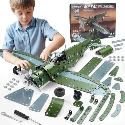 Geangvn Metal Model Airplane Building Toys for Ages 8-13 14 and Up, 285pcs Plane Stem Toys for Boys Age 8-12, Assembly Jet Kits for Kids 8-10, Birthday for 9 10 11 Year Old Boys Adults
