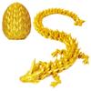 AUMEILLER 3D Printed Dragon, Beautiful Flexible Crystal Dragon,Fidget Dragon Eggs for Kids(Gold) view 1