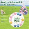 TRENDPLAY Ball Pit Balls Star and Heart Shapes for Toddlers - 200 Count Plastic Balls for Ball Pit Fun and Play (Yellow Blue Pink) view 2