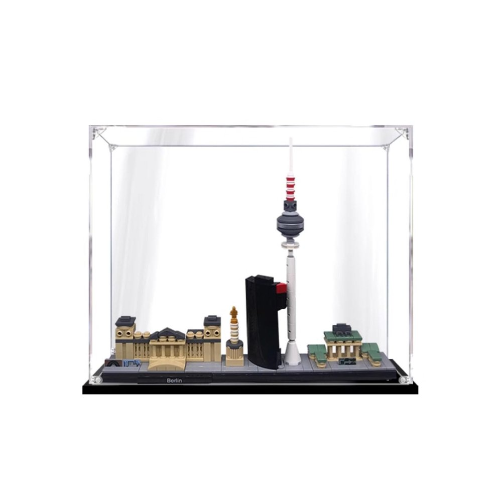Acrylic Display Case for LegoGermany Architecture Series Street View 21027 Box Compatible LegoModel Gift Storage Display (Model not Included) (2mm)