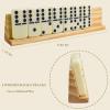 Vovotuzzi Dominos Set for Adults Jumbo Dominoes Set with 4 Wooden Racks/Trays, 28 Ivory Double 6 Domino Tiles with Portable Case and Wood Holders for Travel, Classic Board Games for Adluts and Kids view 2