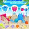 FUSPWEAO Beach Toys Sand Toys for Kids, Sand Castle Toys for Beach with 2 Castle Bucket and Mesh Bag, Sand Molds, Shovels and Rakes, Sandbox Toys for Toddlers, Travel Beach Toys for Kids 3-10 view 2