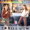 Mini Karaoke Machine,Portable Bluetooth Speaker with 2 Wireless Microphone for Kids Adults with Led Lights,Christmas Birthday Gifts for Girls Ages 4-12 Years Old Support USB/TF/AUX for Home Partypink view 2