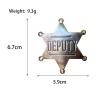 Sheriff Badges Police Badge Gold Silver Deputy Pins Metal Sheriff Badge for Women Men and Adult Cowboy Party Decoration, Western Cowboy Police Vest Pin view 4