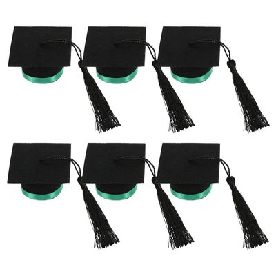 Alipis 6pcs Mini Graduation Hat Bottle Toppers Felt Wine Bottle Caps Tassels for Parties and Celebrations Creative Graduation Decor for Beer Wine