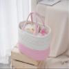 kamuavni Cotton Rope Diaper Caddy Organizer, Nursery Storage Bin and Car Organizer for Diapers and Baby Wipes,Changing Table Baby Diaper Storage For Baby Shower & New Mums view 3
