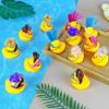 HAVAGDTM 16 Set Mini Duck with Wig Necklace and Sunglasses for Birthday Baby Shower Party Favor Decorations view 3