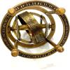 Armillary Sphere Globe, 3 Inches, Decorative Home Accent, Wall Mounted, Antique Brass view 2