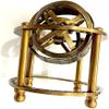 Armillary Sphere Globe, 3 Inches, Decorative Home Accent, Wall Mounted, Antique Brass view 3