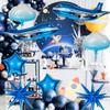 10 Pcs Large Airplane Party Balloons Set, Airplane Themed Foil Mylar Balloons for Baby Shower Toys Themed Party Birthday Decoration Supplies(Blue) view 4