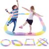HONEY JOY Balance Beam, 20 PCS Toddler Stepping Stones Boards, Montessori Gymnastics Beam for Kids Development, Coordination Motor Skills, Indoor Plastic Obstacle Courses Sensory Toys (Macaron) view 1