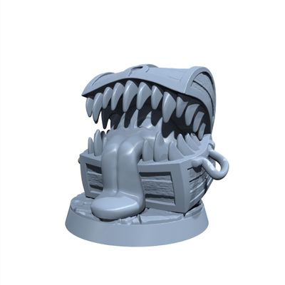 Whispering Chest, Lure of The Curious | Chest Mimic Miniature for Tabletop Games Like D&D and War Gaming| Dungeons and Dragons Mini | RN estudio Arid Base