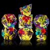 AUSTOR 7-Die DND Dice Set Handmade Sharp Edge Dice Resin Polyhedral Dice for Dungeons and Dragons RPG MTG Table GamesYellow Leaf view 2