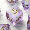 Lilac Liquid Core DND Sharp Dice,DNDND 7PCS Glitter Sparkle Sharp Edge D&D Dice with Gift Case for Dungeons and Dragon Game (Lilac) view 4