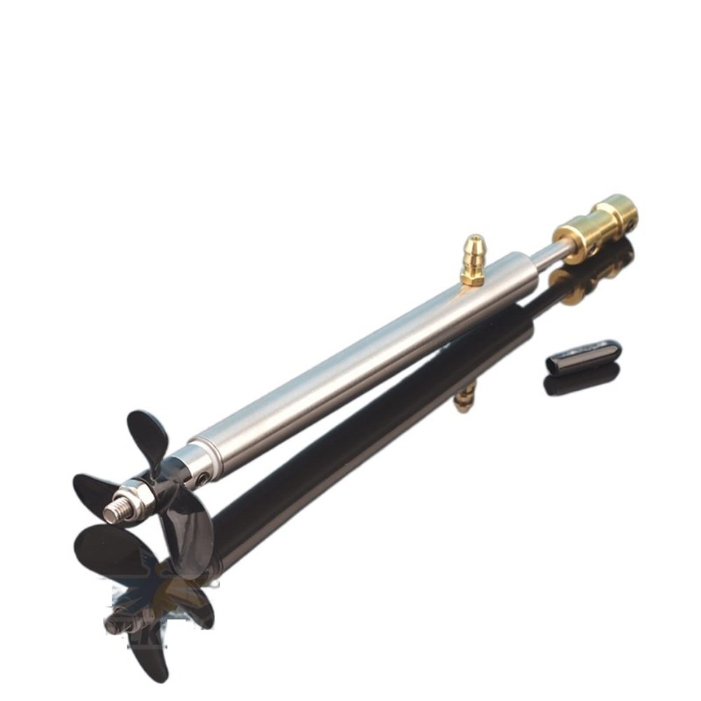 4mm Boat Shaft Drive Shaft + Copper Coupling + 3 Blades Propeller + Shaft Sleeve with Grease Nozzle for Rc Boat(Size:L20cm Motor 2.3mm)