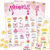 Omlisca Pink Princess Bingo Game 24 Players Bingo Games Cards for Tea Party Decorations Princess Birthday Family Holiday Party Supplies Activities Bridal Shower Wedding Party Favors view 1