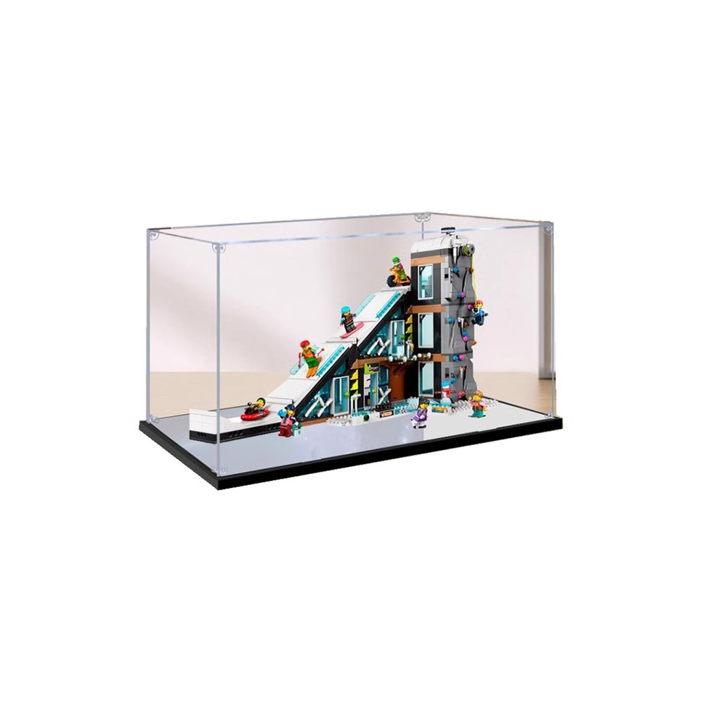 Acrylic Display Case for Lego60366 City Series Climbing Ski Resort Box Compatible LegoModel Gift Storage Display (Model not Included) (2 mm + Mirror)