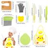 WOTPCRD 25Pcs Kids Kitchen Knife Set, Safe Kids Kitchen Cutter Set, Montessori Kitchen Tools with Cutters Potato Chipper Peeler Oversleeves Bear Sandwich Mould Chopping Bboard Gloves Apron Fruits view 2