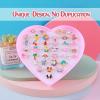PASEMM 36pcs Little Girl Jewel Rings&36pcs Little Girl Unicorn Jewel Rings view 3