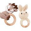 Custom Baby Rattle, Wooden Baby Rattle, Montessori Toy, Crochet Animal Rattle, Baby Rattle, Birthday Gift, Baby Gift, Baby Shower Toy view 1