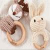 Custom Baby Rattle, Wooden Baby Rattle, Montessori Toy, Crochet Animal Rattle, Baby Rattle, Birthday Gift, Baby Gift, Baby Shower Toy view 3