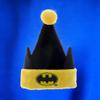 Kurt Adler DC Comics Batman Santa Hat with Bat Ears, One Size, Black and Yellow, 100% Polyester, BM7241 view 2