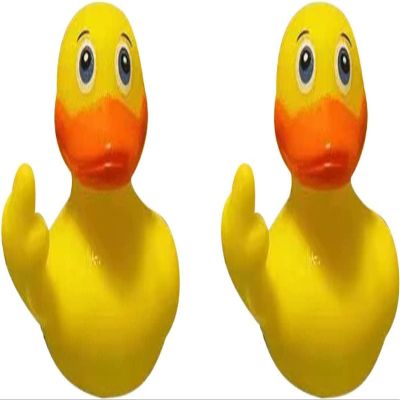 2Pcs Yellow Rubber Ducks, 2.28"" Finger Trump Rubber Duck, Cute Small Ducks Funny Ducky Car Accessories for Car Dashboard Decorations Preschool Bath