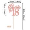 12 PCS Cheers to 18 Centerpiece Sticks Double Sided Glitter Happy 18th Birthday Centerpieces Number 18 Flower Centerpiece for 18th Birthday Party Decorations Table Centerpieces Supplies Rose Gold view 2