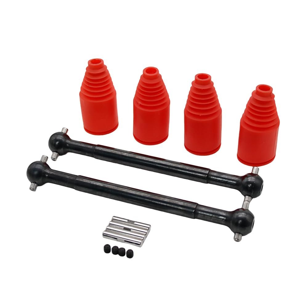 FLMLF 9mm Drive Shaft Dog Bone with Dustproof Cap Set for 1/5 Rc Car Gas HPI ROFUN BAHA ROVAN KM Baja 5B 5T 5SC Truck Parts (Red)