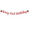 Berry First Birthday Banner,Strawberry 1st Birthday Decorations Glitter Strawberry Banner for Girls Sweet One Party Supplies,Baby Shower (red) view 1