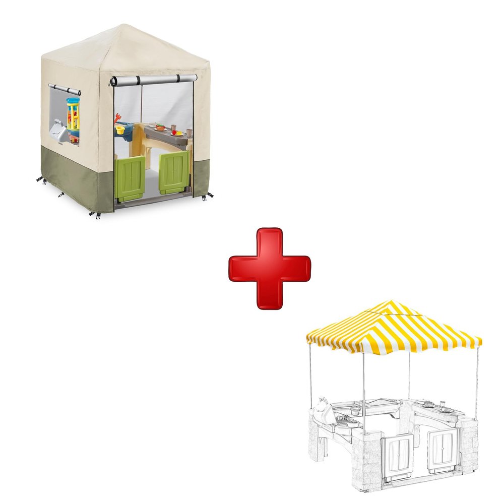 Outdoor Kids Playhouse Replacement Canopy,Replacement Top Cover Suitable for Step2 Playhouse and Playhouse of The Same Size as Other Brands Kids' Playhouse (Yellow 56" W x 56" D x17 H)