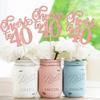 12 PCS Cheers to 40 Double Sided Glitter Happy 40th Birthday Centerpiece Sticks - Number 40 Flower Centerpieces for Party Decorations Table Supplies - Rose Gold view 3