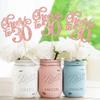 12 PCS Cheers to 30 Double Sided Glitter Happy 30th Birthday Number 30 Flower Centerpiece for 30th Party Decorations Table Centerpiece Supplies Rose Gold view 3