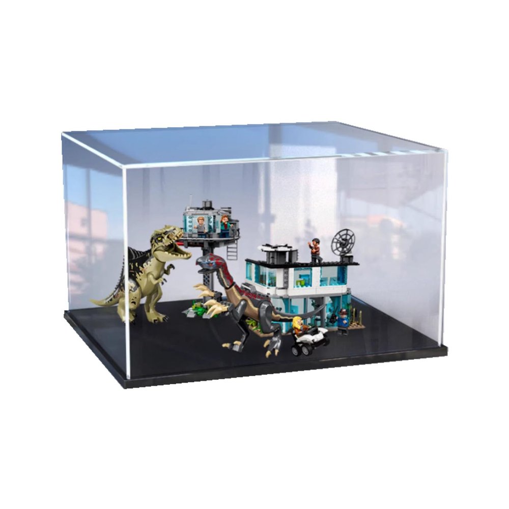 Acrylic Display Case for Lego76949 Behemoth Dragon and Scythe Dragon Building Blocks Box Compatible LegoModel Gift Storage Display (Model not Included) (Black Base)
