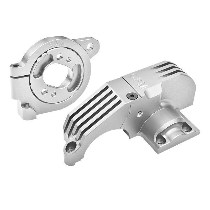 GPM Redesigned 7075 Alloy Adjustable Motor Mounts & Main Gear Cover for TRAXXAS 1/8 6S Maxx Slash 1/10 Maxx W/WideMaxx (Silver)
