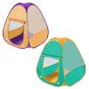 2 Pcs Kids Play Tent Pop Up Tent for Girls and BoysAutomatic Setup and Foldable Playhouse Castle Toys Outdoor and IndoorGreen+Orange view 1
