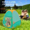 2 Pcs Kids Play Tent Pop Up Tent for Girls and BoysAutomatic Setup and Foldable Playhouse Castle Toys Outdoor and IndoorGreen+Orange view 2