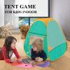2 Pcs Kids Play Tent Pop Up Tent for Girls and BoysAutomatic Setup and Foldable Playhouse Castle Toys Outdoor and IndoorGreen+Orange view 3