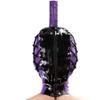 AiCc stylists Latex Hood Rubber Mask with Wearing a Ponytail Rope Tightening Mask Gathering Mask Stage Mask (XXL), XX-Large, Purple&black view 1