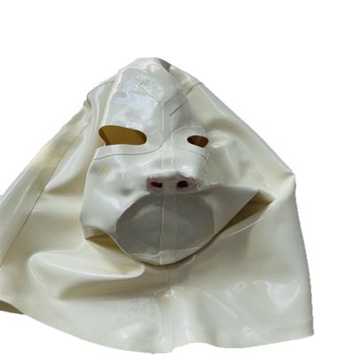 AiCc stylists Latex Mask Rubber Hood Inner Sheath 15cm Long Nose Tube Party Mask SM Mask (S), Small, White