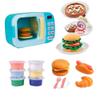Microwave Toys Kitchen Play Set with Light Sound,Kids Pretend Play Electronic Oven with Play Food and 6 Color DIY Play-Dough for Children Ages 3+ Years (Blue) view 2