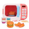 Microwave Toys Kitchen Play Set with Light Sound,Kids Pretend Play Electronic Oven with Play Food and 6 Color DIY Play-Dough for Children Ages 3+ Years (Pink) view 1