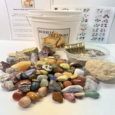 Gallon Raw and Tumbled Gemstone Crystal Mining Bucket/Kids and Adults/Geology/Unique Gifts/Educational/Crackable Geode